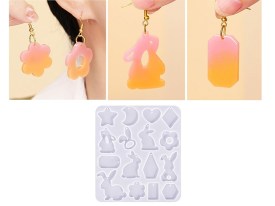 Molde silicona 16 aritos figuras surtidas